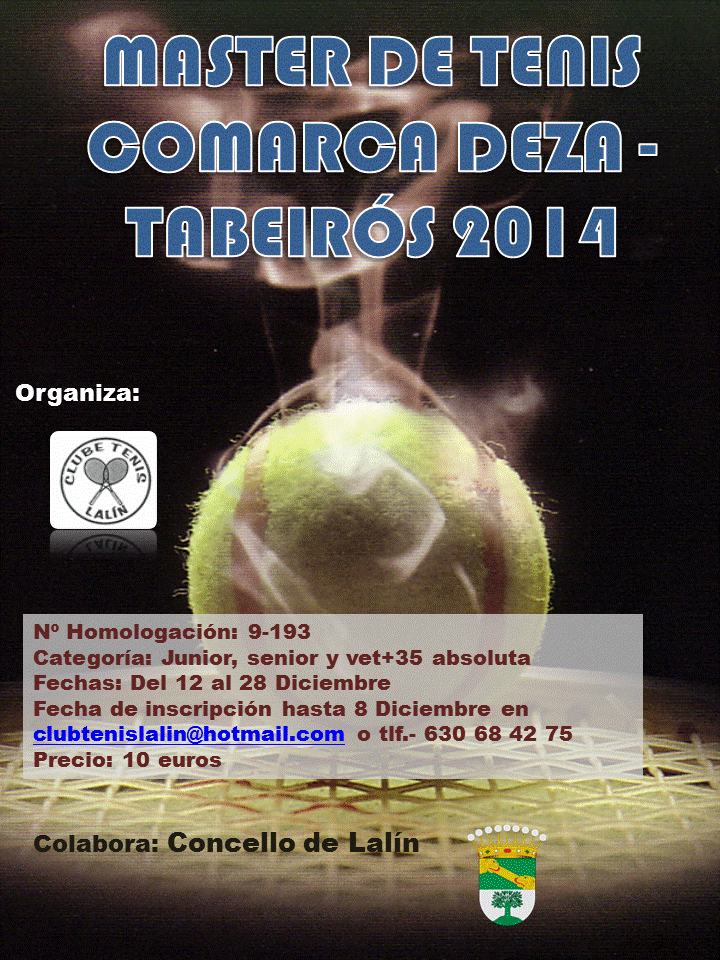 Cartel del MASTER DE TENIS COMARCA DEZA TABEIRÓS 2014